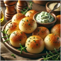 Minibroodjes met huisgemaakte kruidenboter