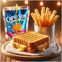 Tosti met kaas, friet en drankje